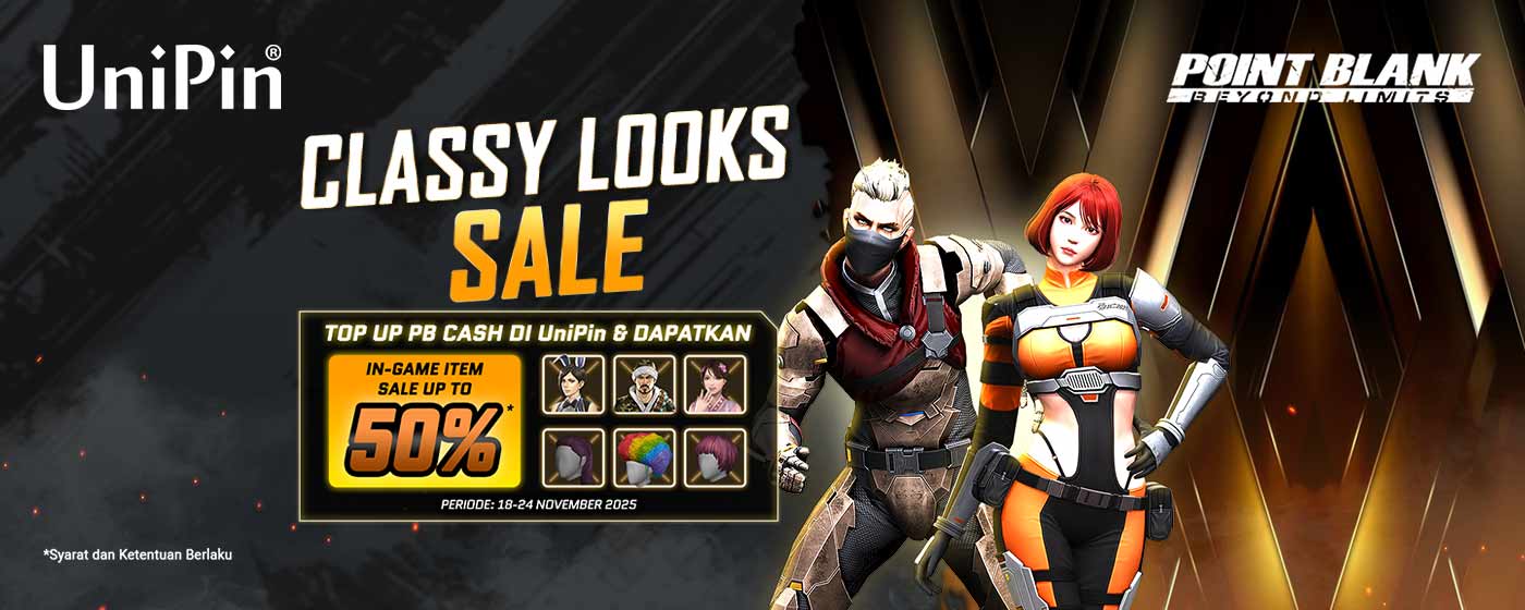 Classy Looks Sale: Diskon Item Point Blank Hingga 50% di UniPin